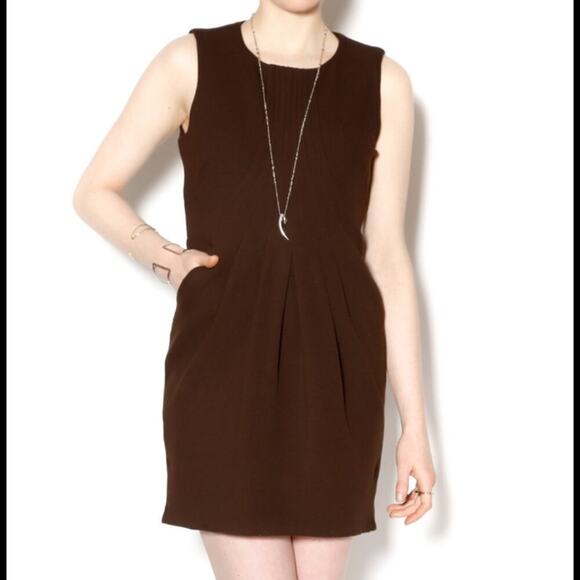 Esley Mustard Yellow Tweed 1960's Jumper Mod Style Classic Pocketed Dress Sz M - Picture 9 of 11